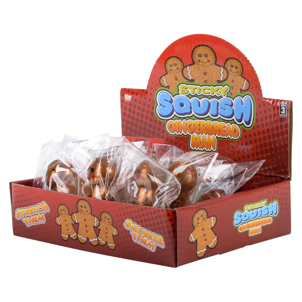 Squish Sticky Gingerbread Man (12 Pc Display)