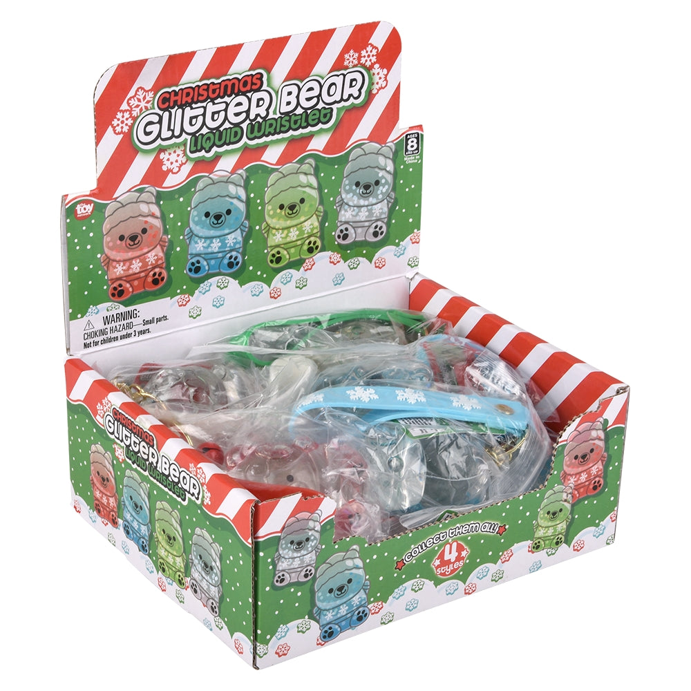 Christmas Liquid Bear Wristlet Clip On (12 PC Display)