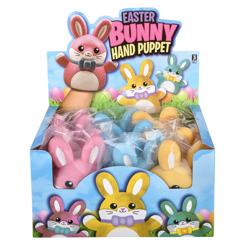 Easter Bunny Stretchy Hand Puppet 6" (12 PC Display)