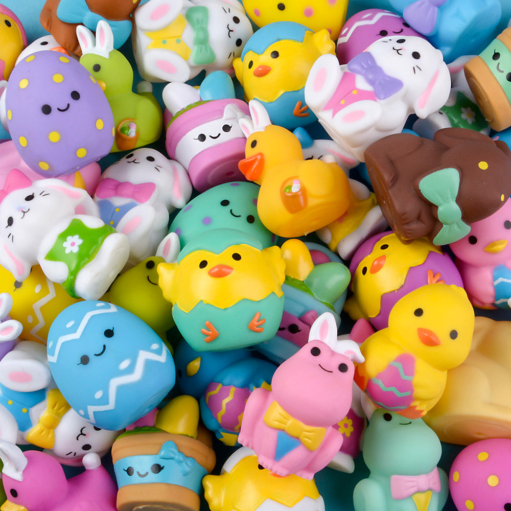 Easter Character Assortment Mini Rubber Figures (50 Pc)