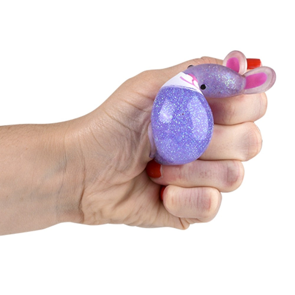 Squish Sticky Glitter Easter Bunny (12 Pc Display)