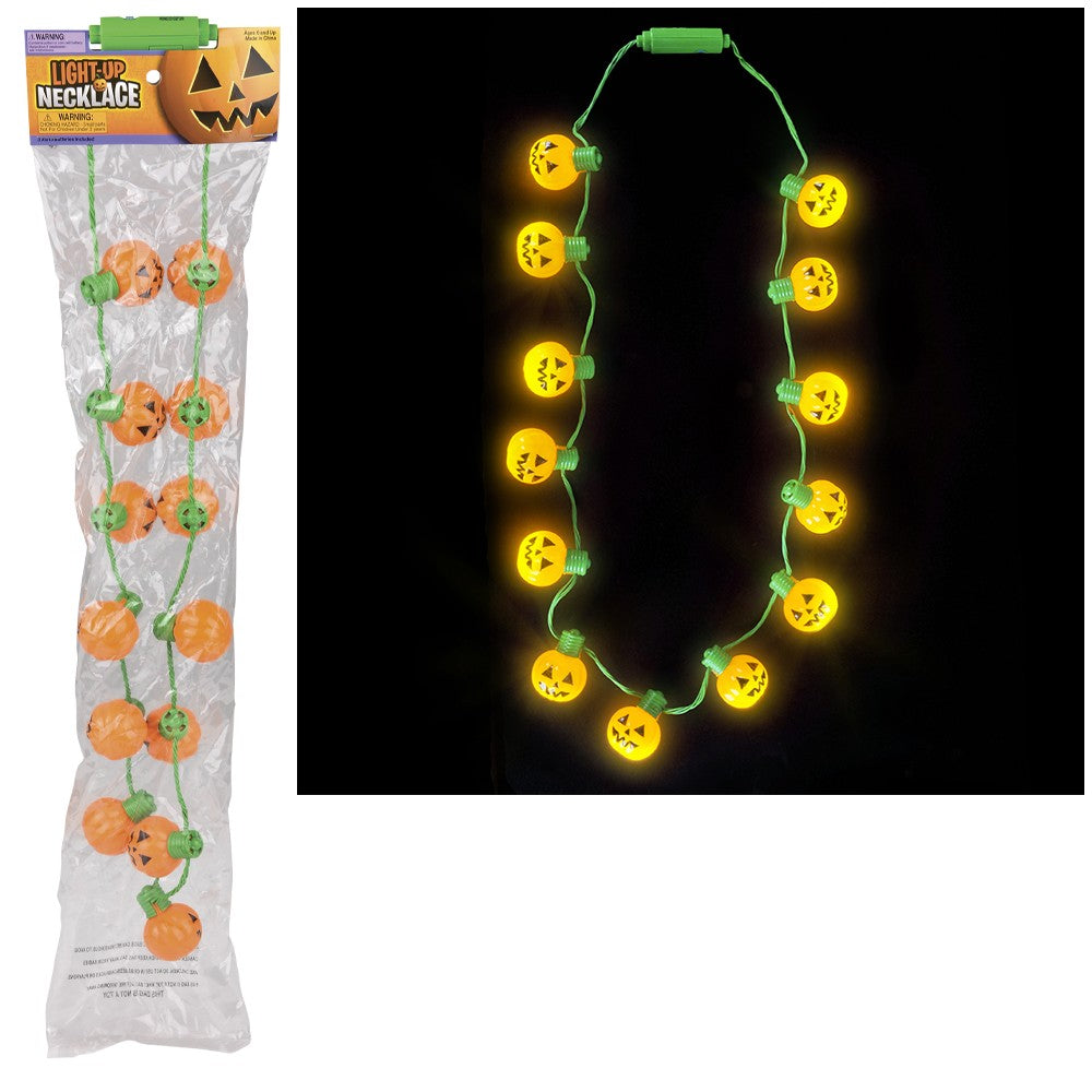 Light-Up Jack-O-Lantern Necklace (1 PC)