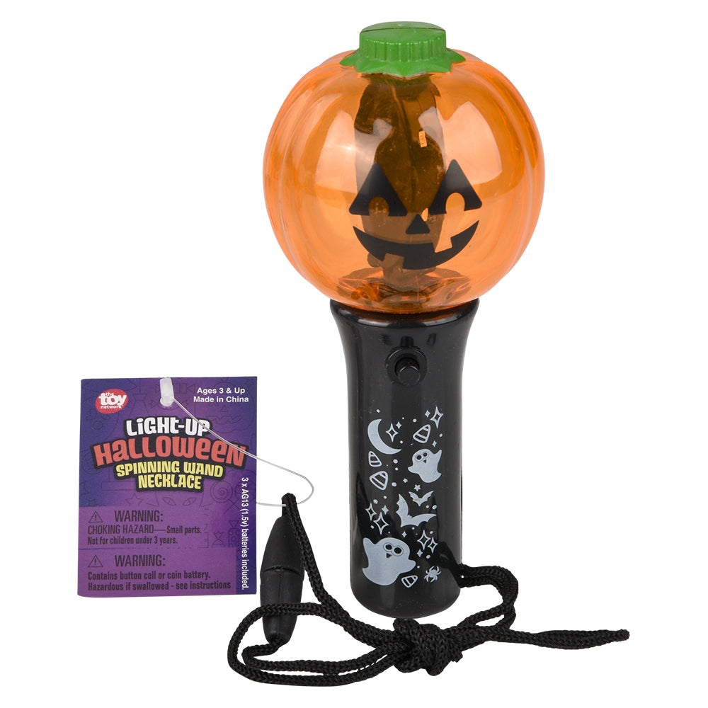 Halloween Mini Light Up Spinning Wand Necklace 4.5" (12 PC Display)