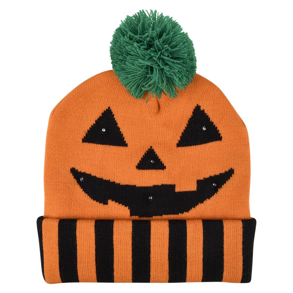 Light-Up Jack O' Lantern Beanie Hat