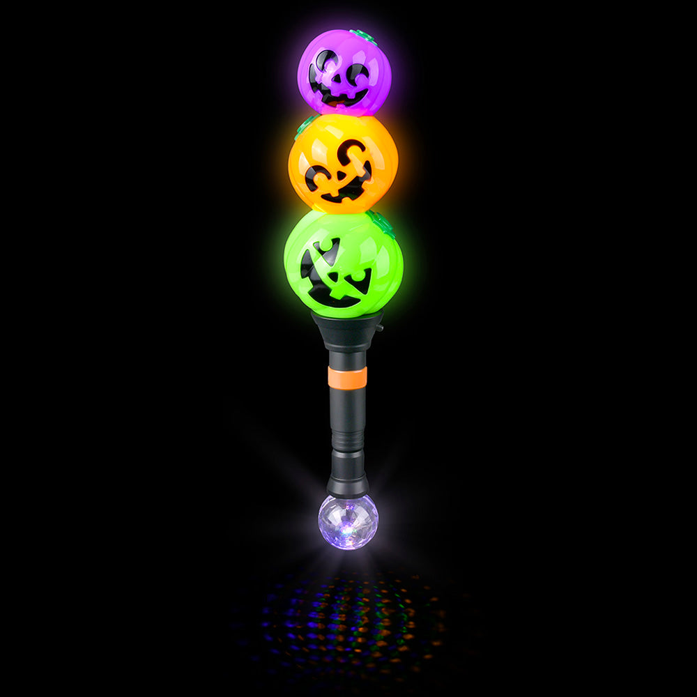 Light-Up Triple Jack O Lantern Wand (1 PC)