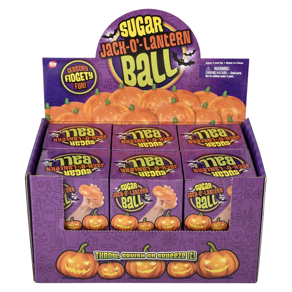 Jack O Lantern Squeezy Sugar Ball (12 Pc Display)