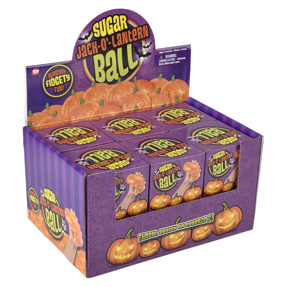 Jack O Lantern Squeezy Sugar Ball (12 Pc Display)