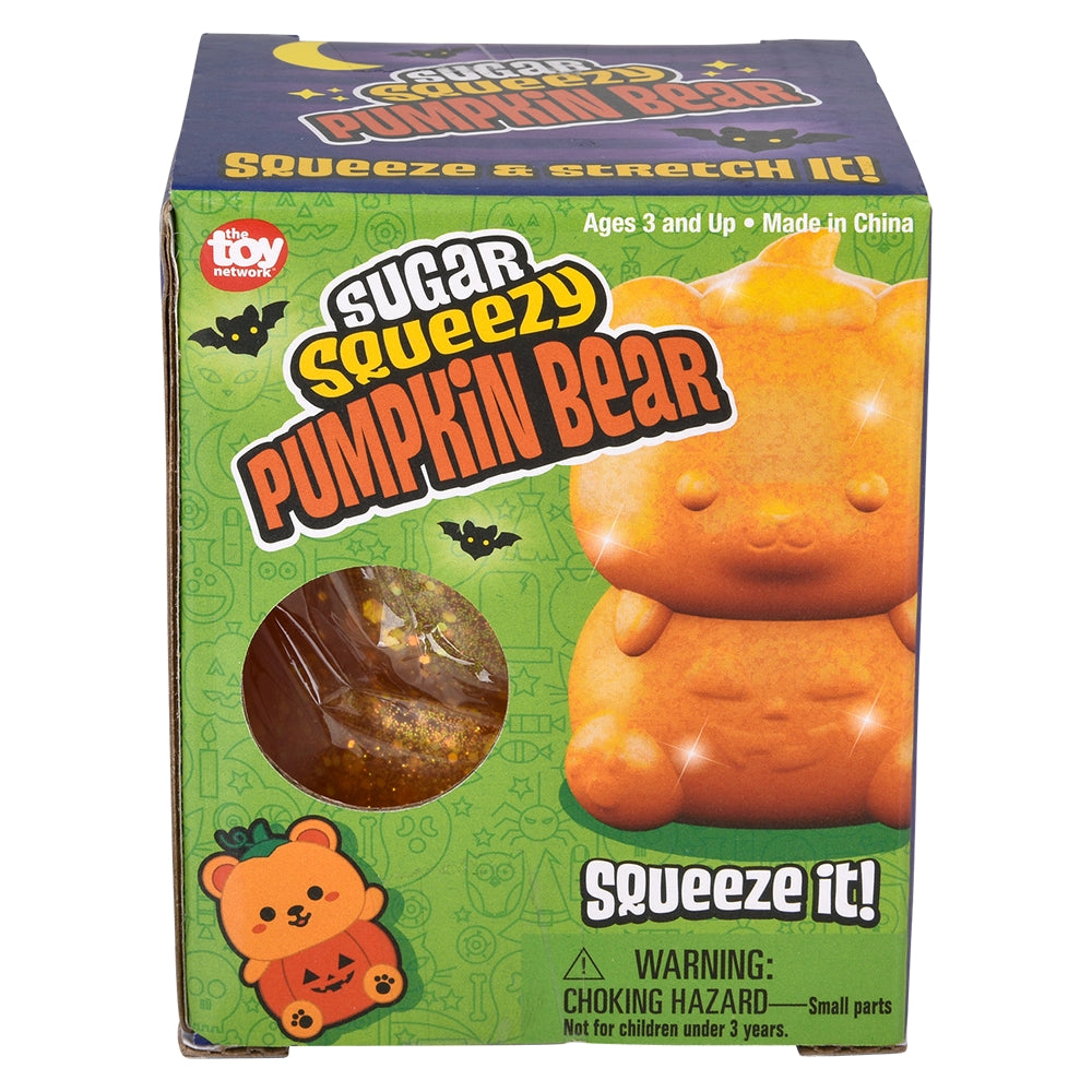 Halloween Pumpkin Bear Squeezy Toy 4"