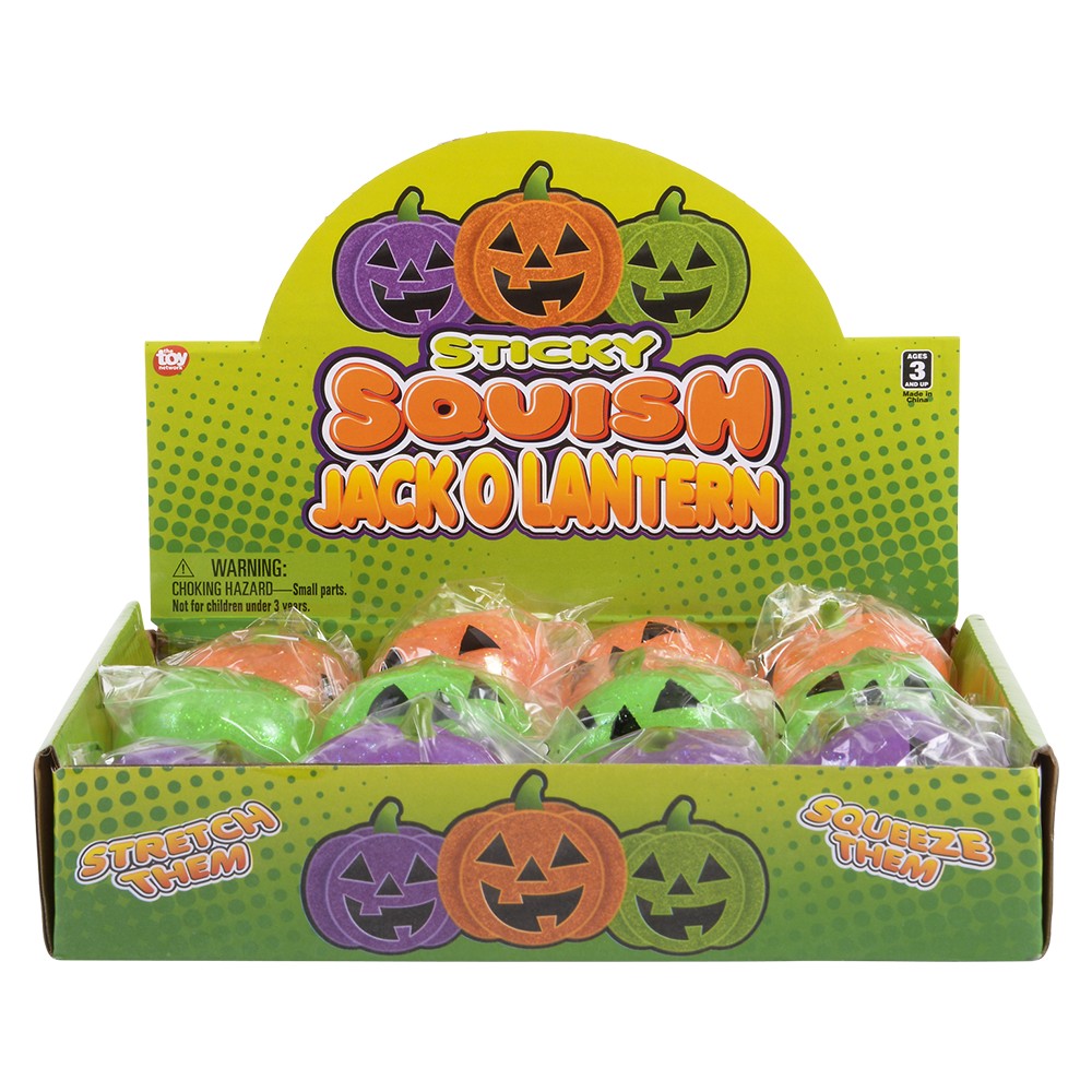 Squish Sticky Jack O Lantern (12 Display)