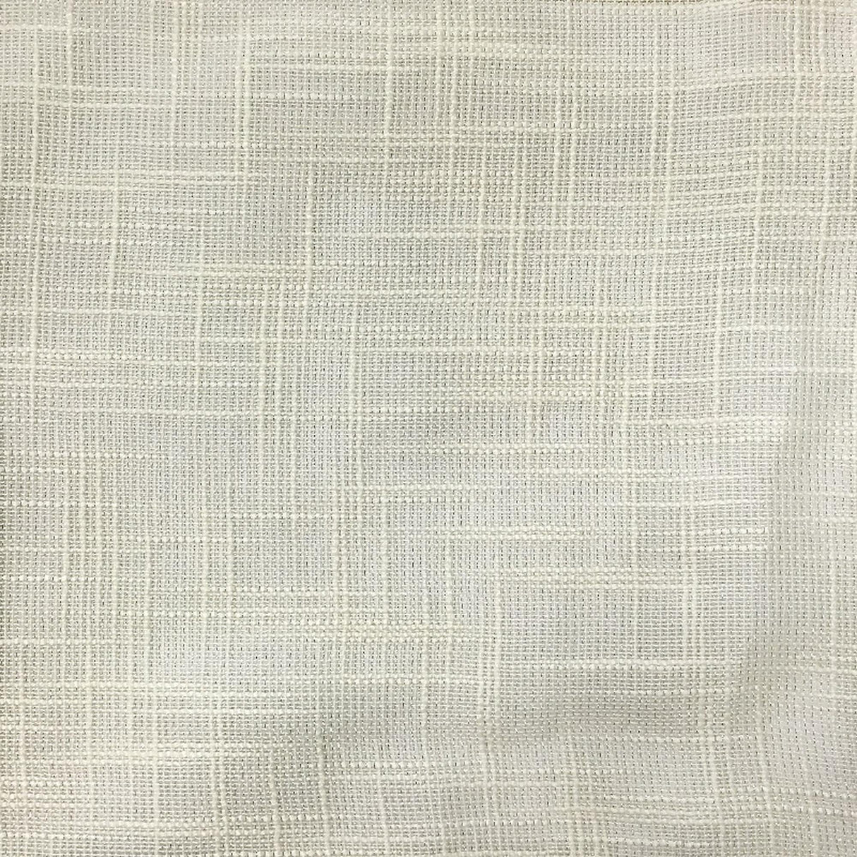 Zorro Metallic Linen Look Sheer Polyester Fabric - White, Solid Textured, 110" Width (1 Yard)
