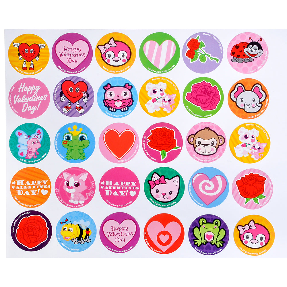Valentine's Sticker Rolls Assortment 500ct