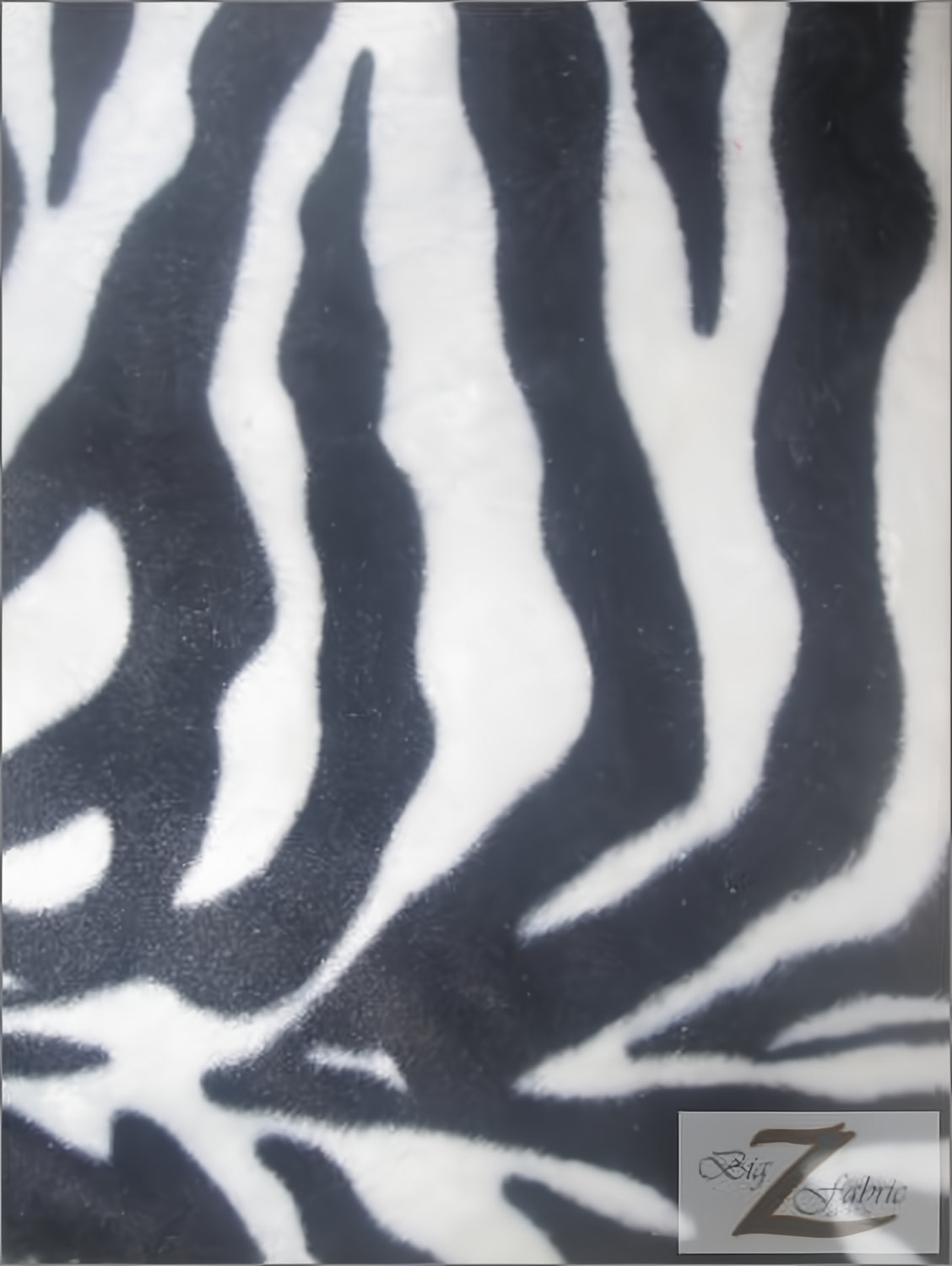 White/Black Big Strip Velboa Zebra Faux Fur Fabric
