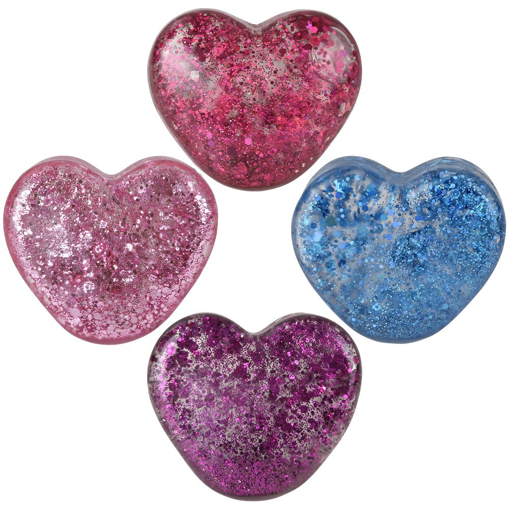 Squeezy Sparkle Heart Stress Toy (12 PC Display)