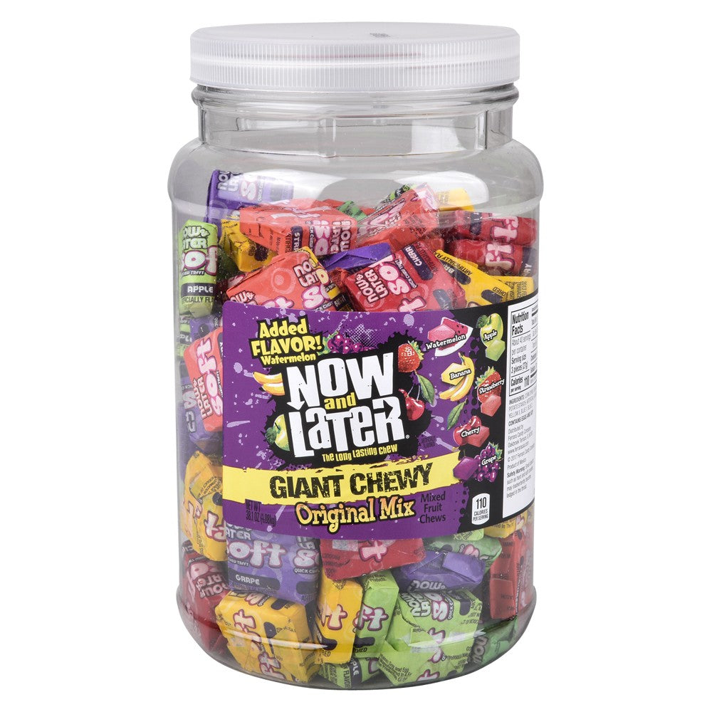 Now and Later Giant Chewy Taffy (120 Pc Tub)