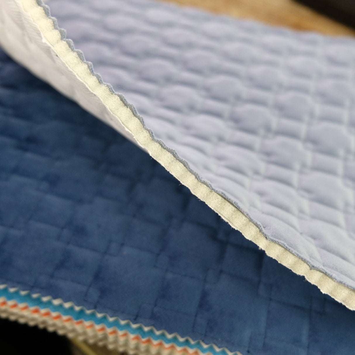 Kerry Quilted Velvet Fabric - Embossed Square Pattern, 58" Width (1 Yard)