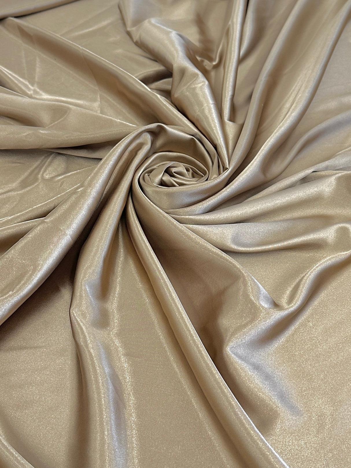 Khaki-Gold Luxury Silky Stretch Satin