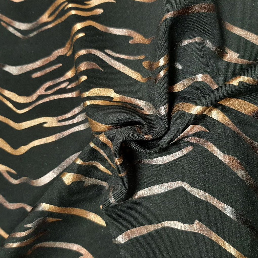 Zebra Recycled EcoTechFlex Spandex Fabric - Distressed Zebra Foil, 57/58" Width (1 Yard)
