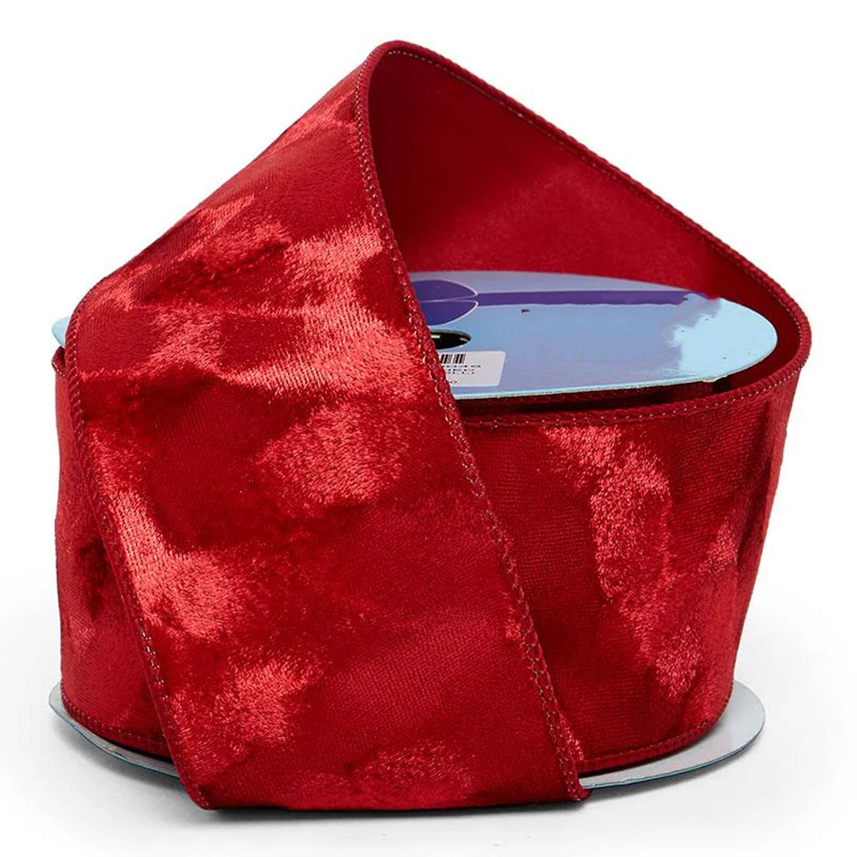 Brushed Velvet Wired Ribbon 2 1/2 '' X 10 yd Red Color 1 / roll