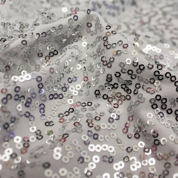 Zsa Zsa Polyester Spandex Sequin Fabric - Embroidered Sequins, 50" Width, 2-Way Stretch (1 Yard)