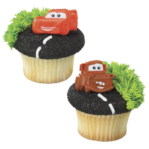 Mater and McQueen Cars Cupcake Toppers Cupcake Cake Decorating Rings 12 set