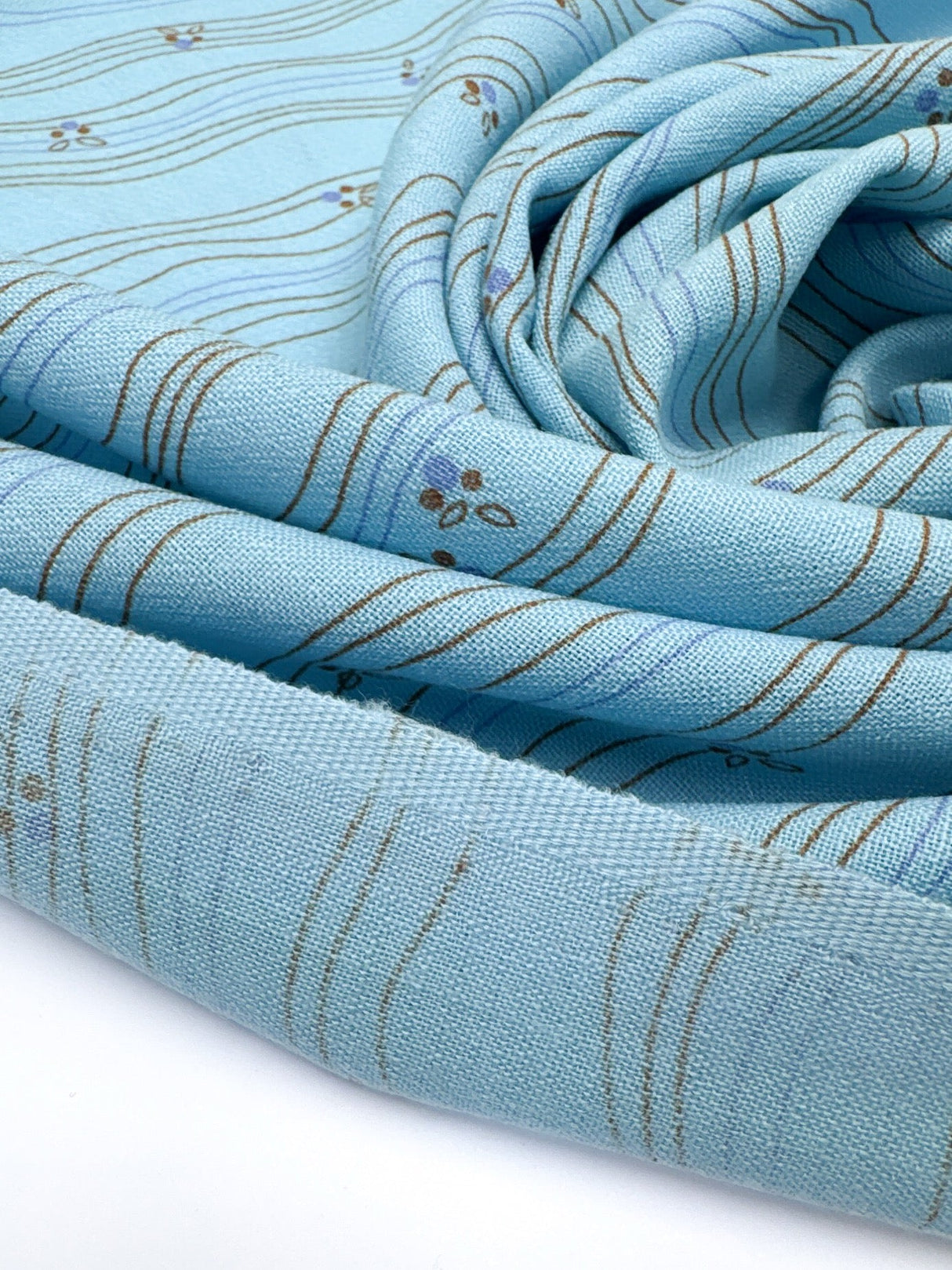 Printed Blue Wool Fabric