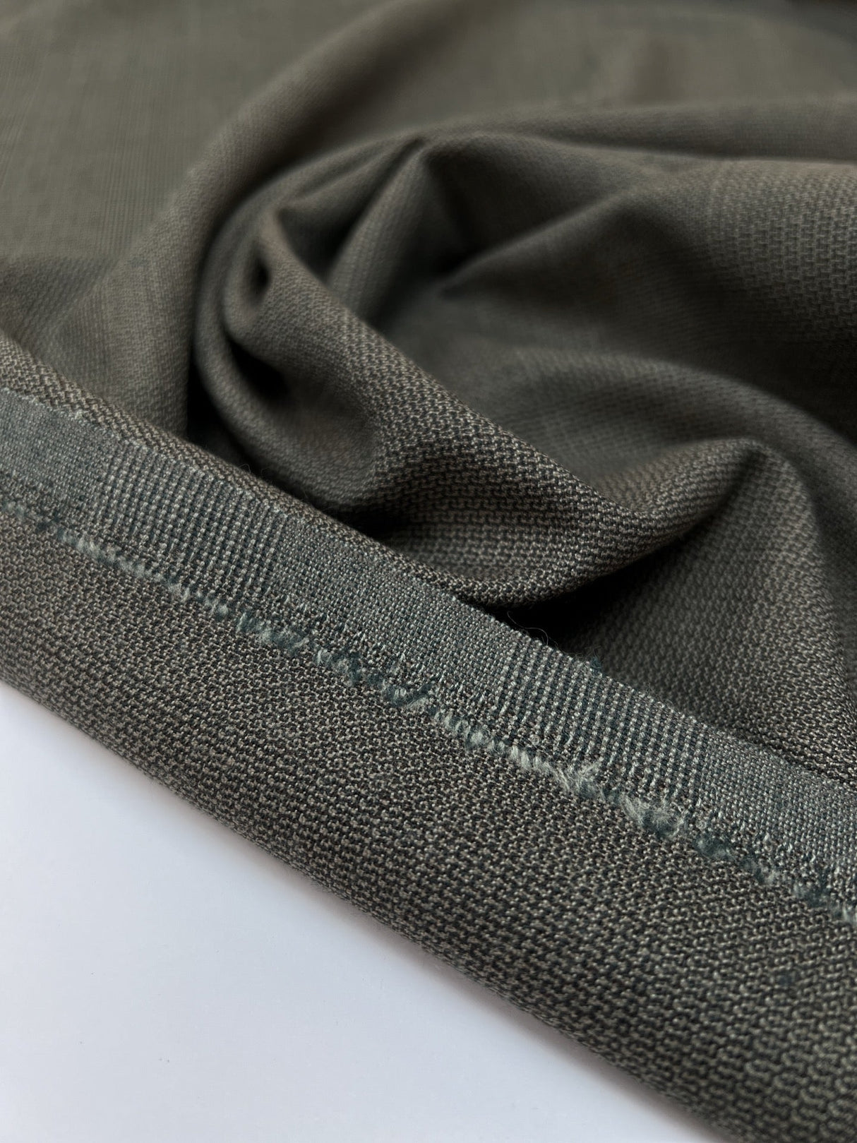Wool Tweed Checked Gray-Brown
