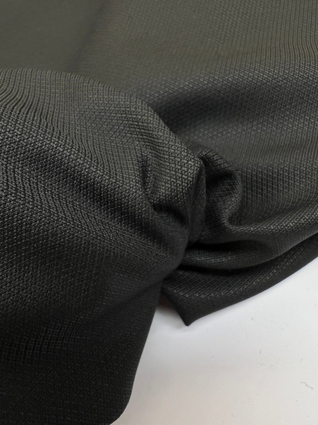 Wool Jacquard Black Fabric