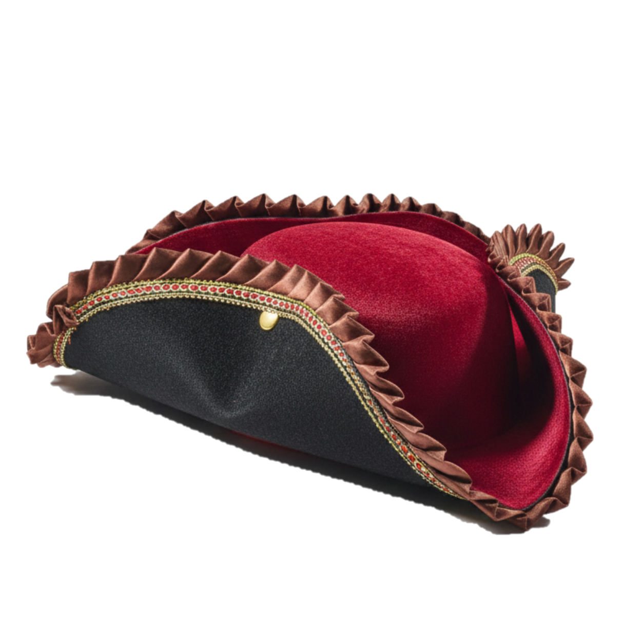 Burgundy Tricorne Costume Hat