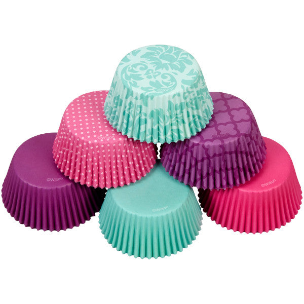 Wilton Purple, Teal and Pink Standard Cupcake Liners, 150-Count