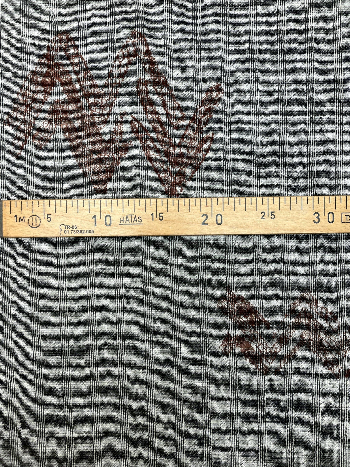 Wool Printed Abstract Striped Fabric