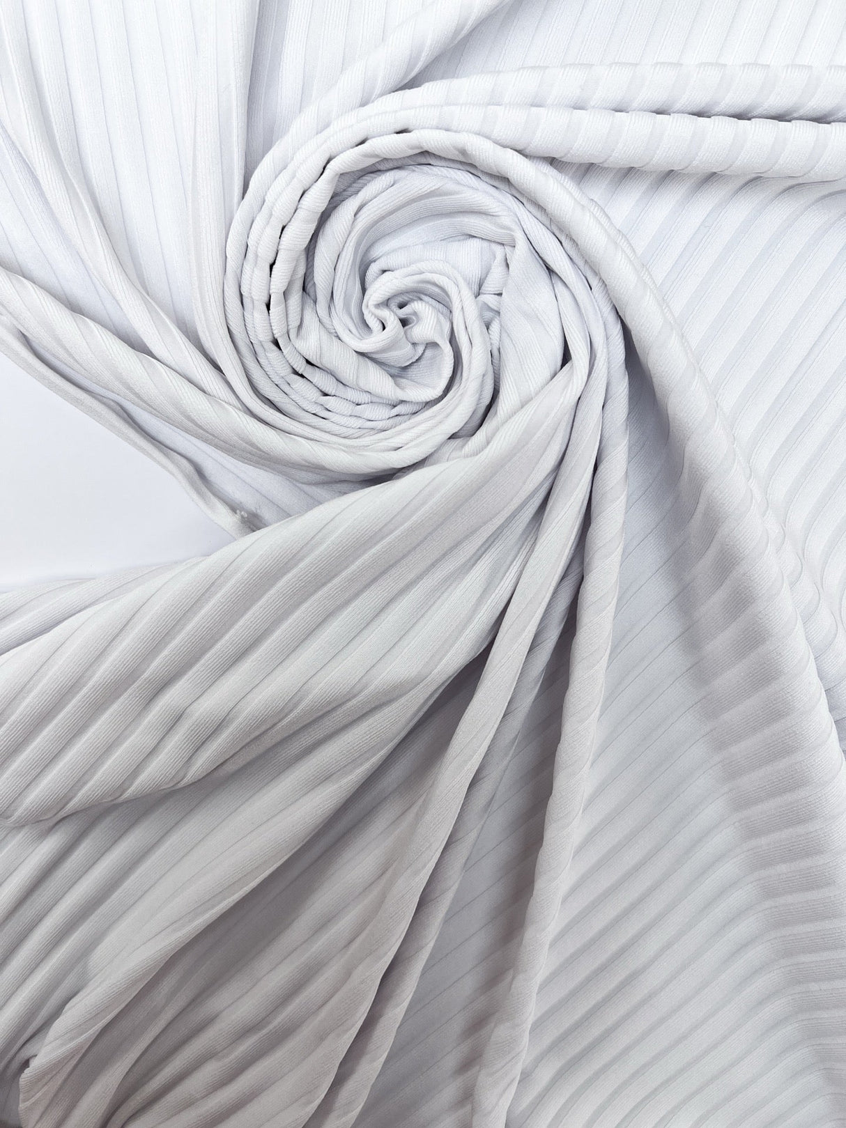 Polyamide Elastane Ribbed Knit White