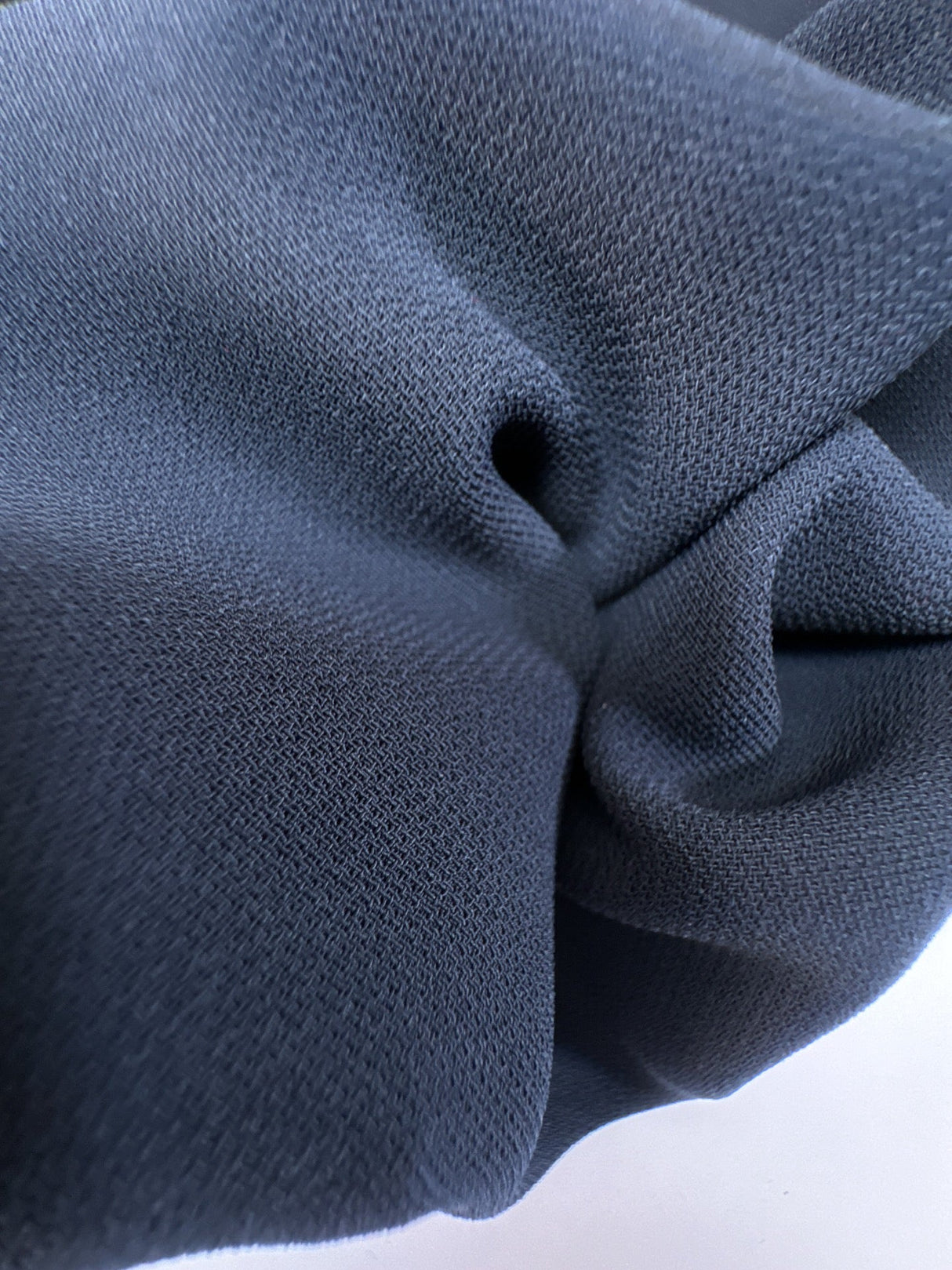 Blue Polyester Elastane Crepe