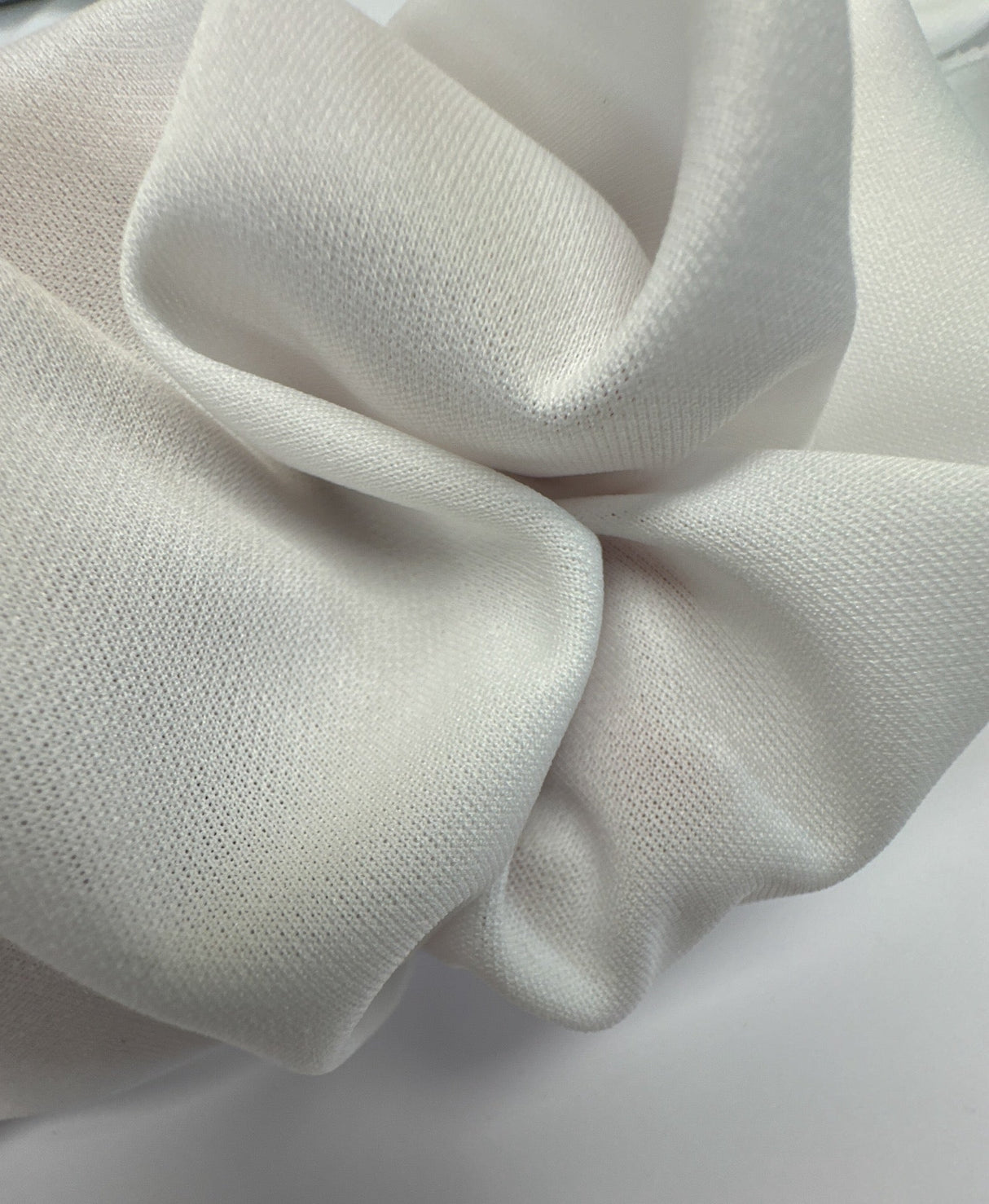 White Polyamide Elastane Knitted Fabric