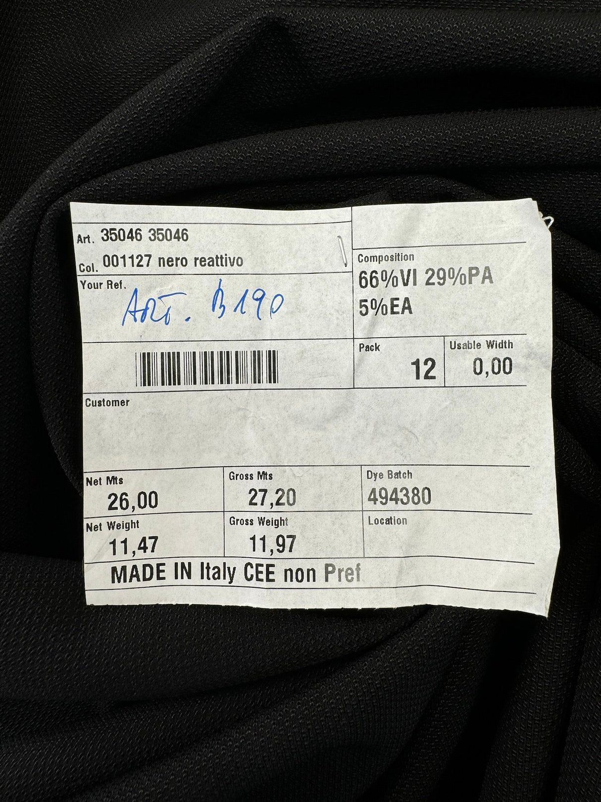Viscose Blend Knitted Fabric Black