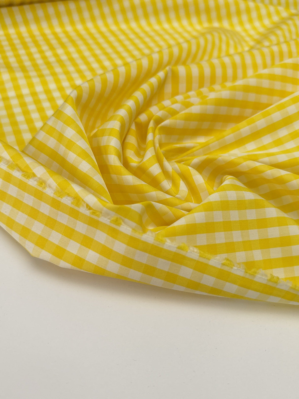 Cotton Poplin Yellow Checked