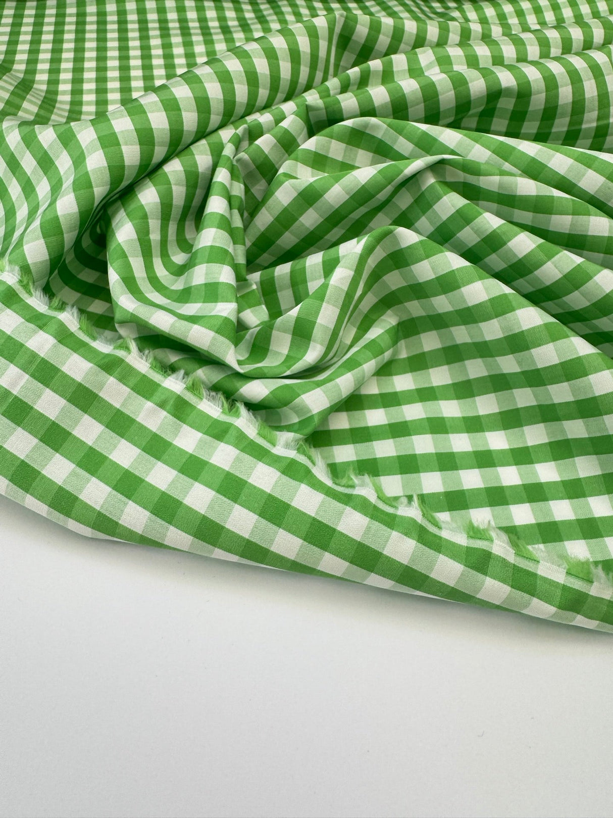Cotton Poplin Checked Green