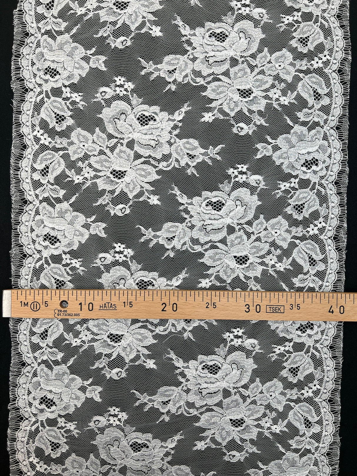 Cotton Lace Mesh Floral White