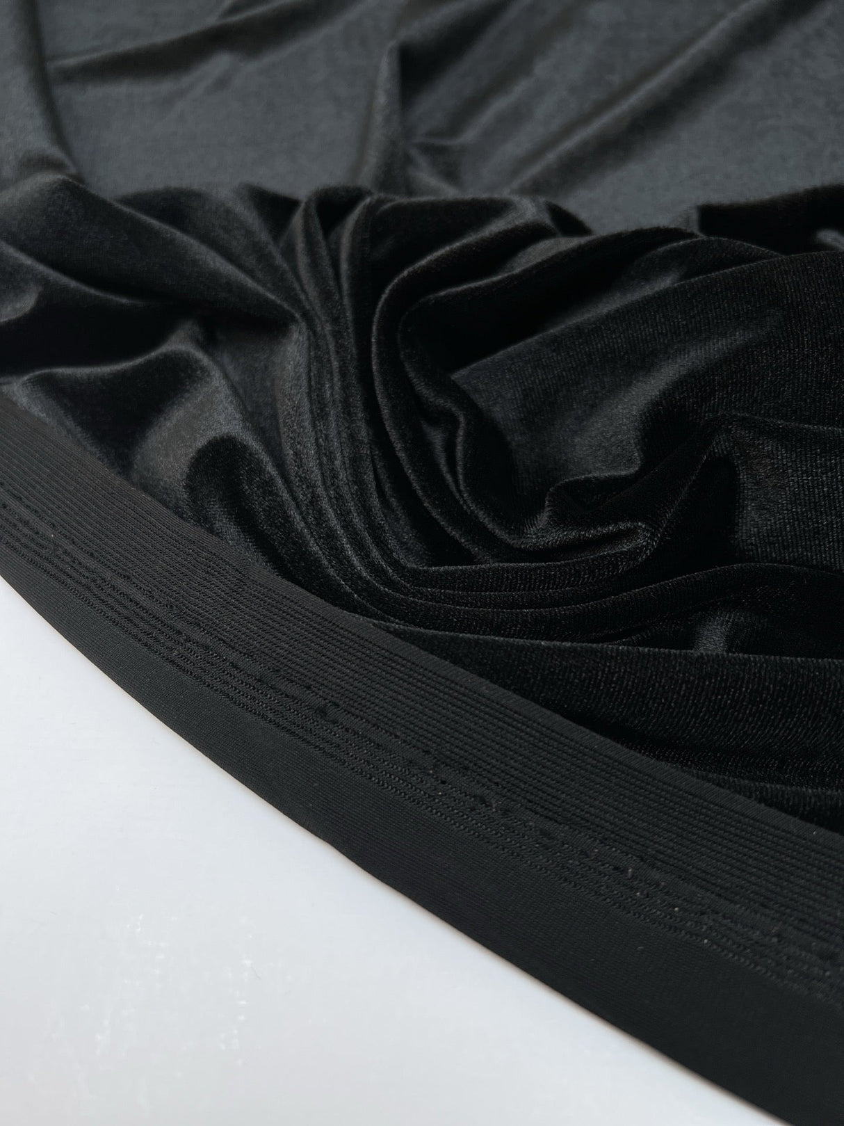 Black Velour Knitted Fabric