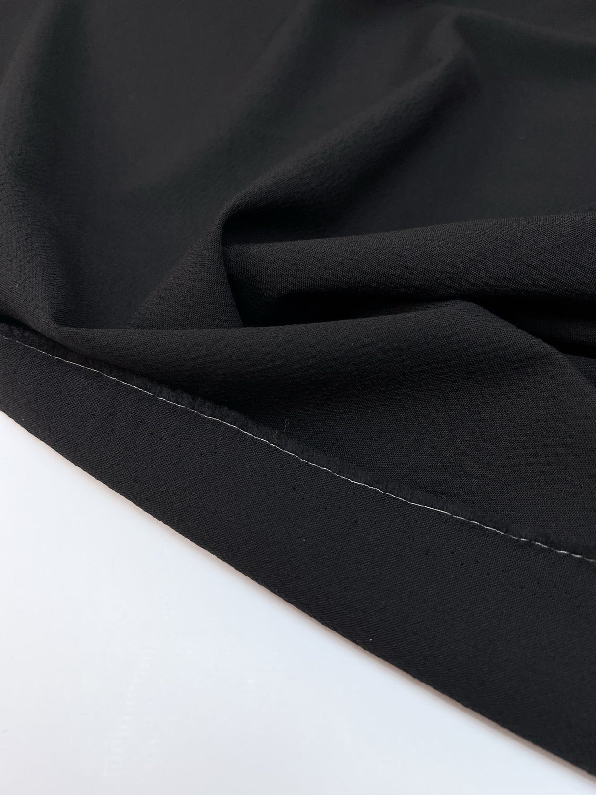 Wool Crepe Black Stretch Fabric