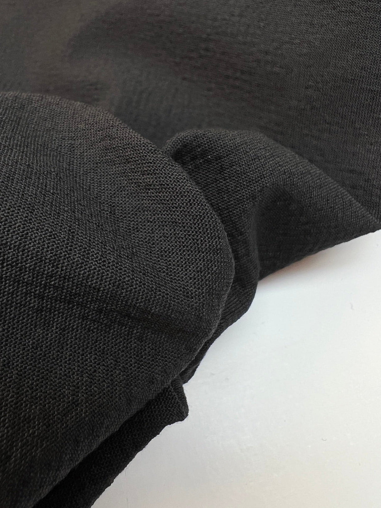 Wool Crepe Black Stretch Fabric