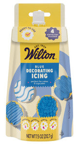 Wilton Blue Ready-to-Use Decorator Icing Pouch with 4 Tips – 7.5 oz.
