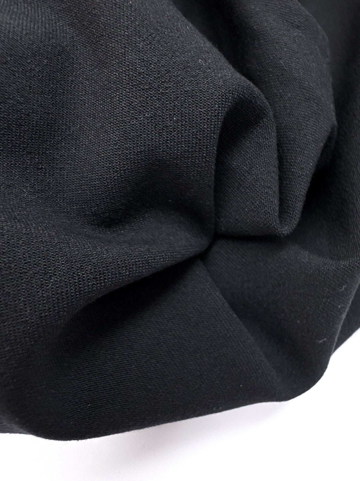 Black Cotton Polyester Elastane Woven
