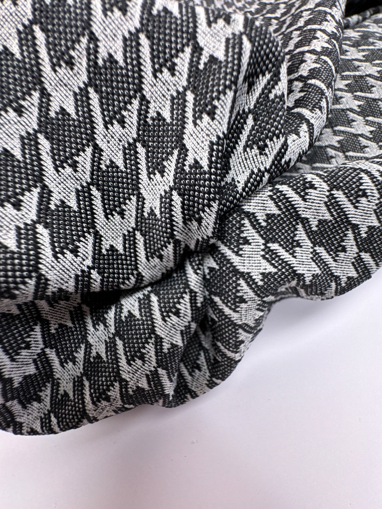 Houndstooth Knitted Polyamide Elastane Gray Black