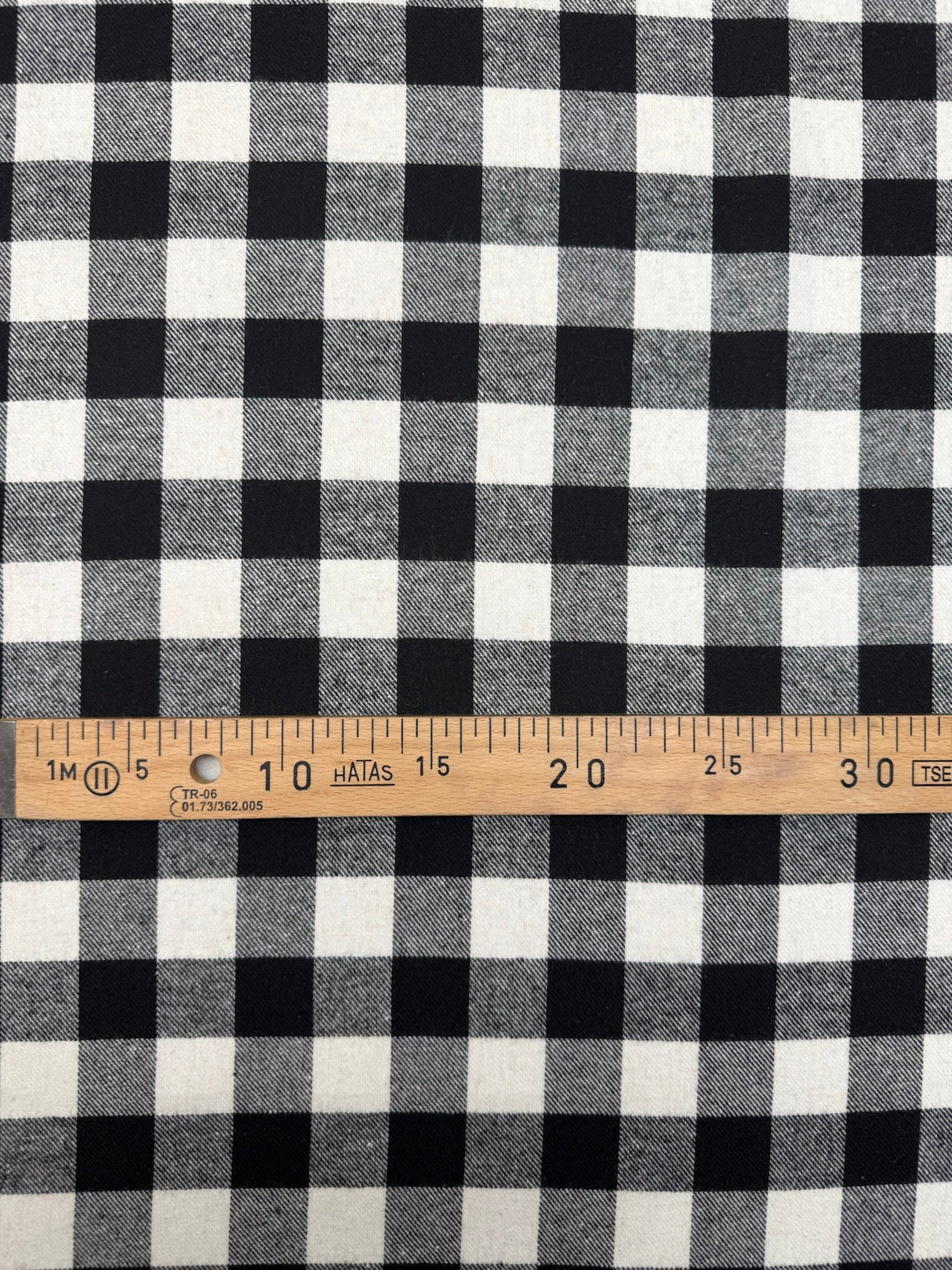 Cotton Flannel Checked Black White