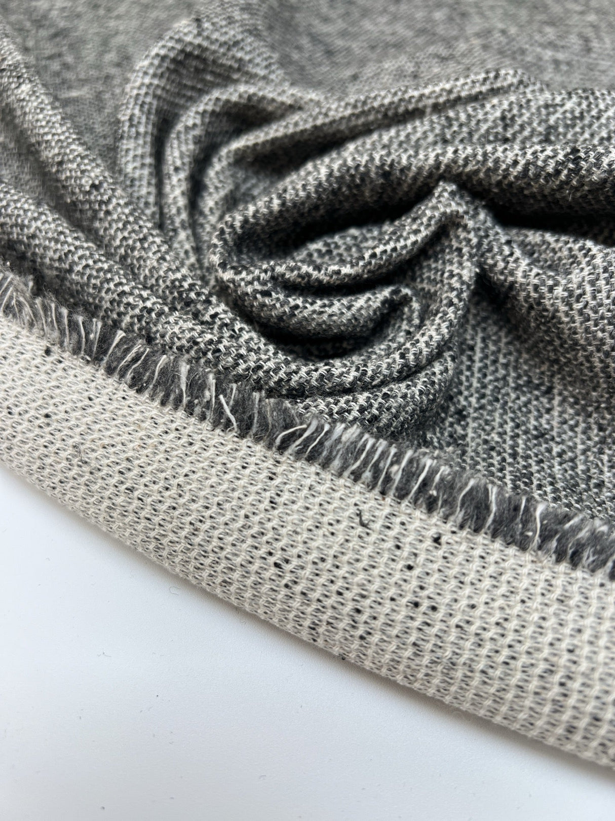 Cotton Blend Flammé Fabric Shades White
