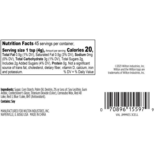 Wilton Valentine's Day 3-Cell Red, White and Pink Sprinkles, 6.34 oz.