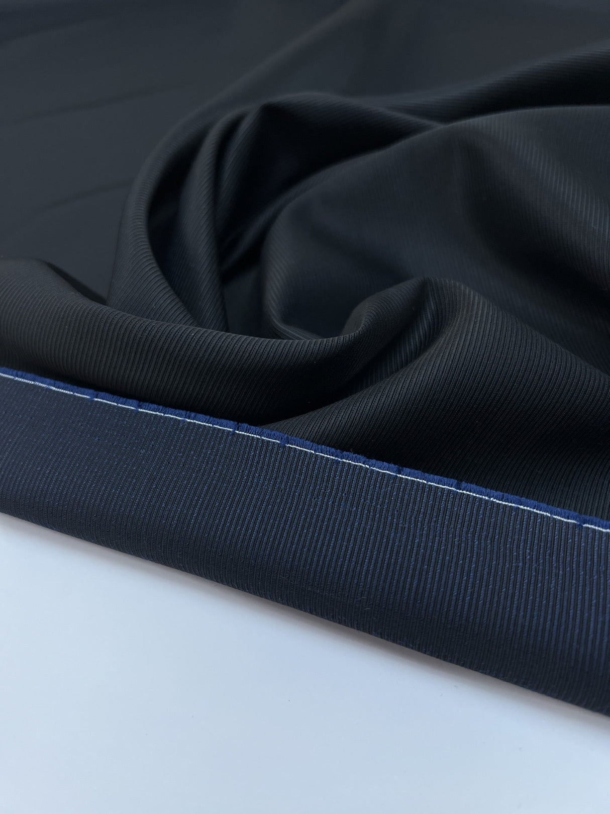Jacquard Wool Fabric Blue Black