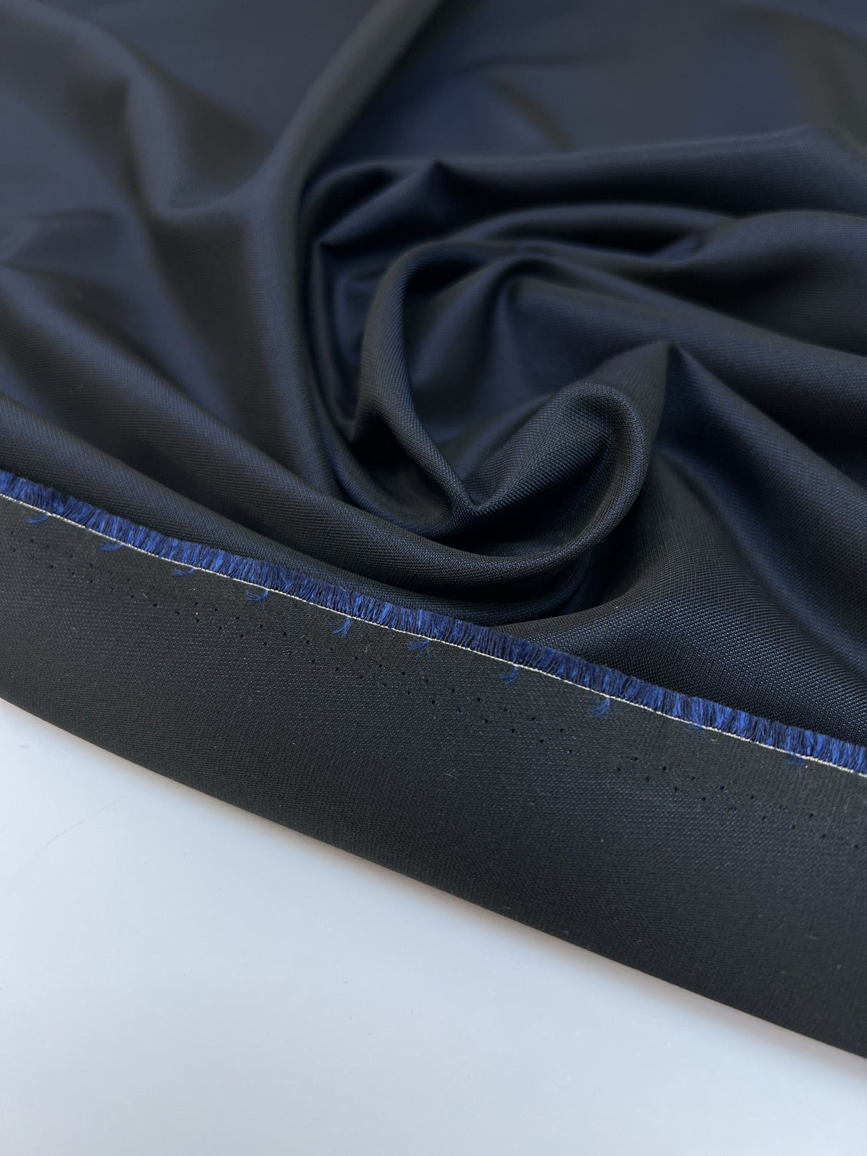 Wool Jacquard Changeant Fabric Blue Black