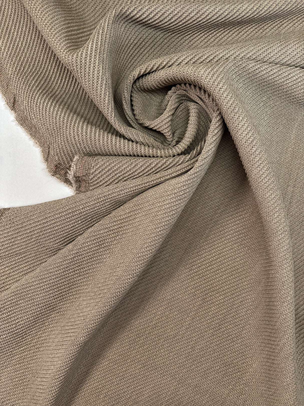 Wool Blend Jacquard Beige Striped Stretch