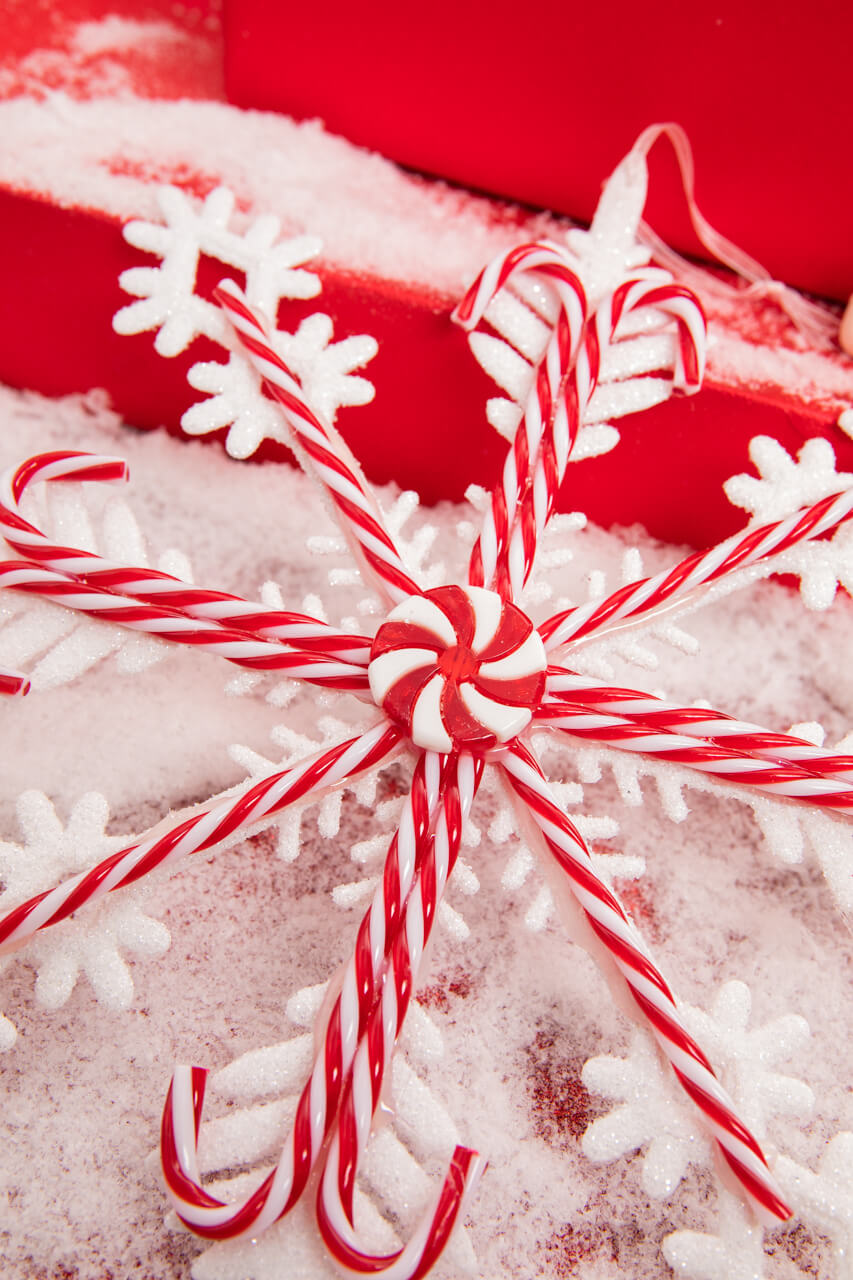 12" Acrylic Peppermint Snowflake Large Ornament